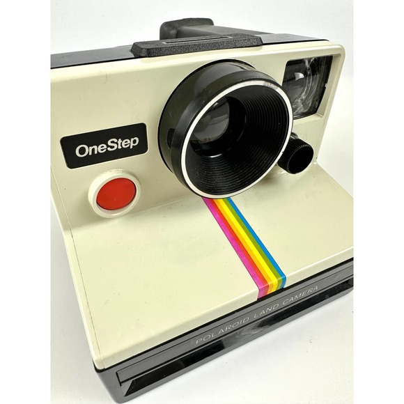 Vintage Polaroid One Step SX-70 Camera And Film White Rainbow Stripe - Picture 4 of 13